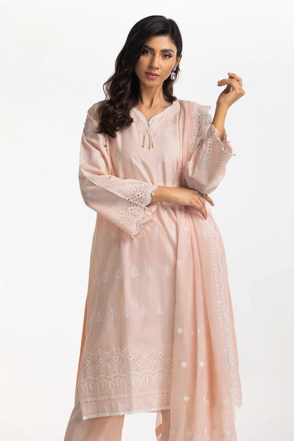 3PC Lawn Schiffli Embroidered Suit IUSTKSD-532